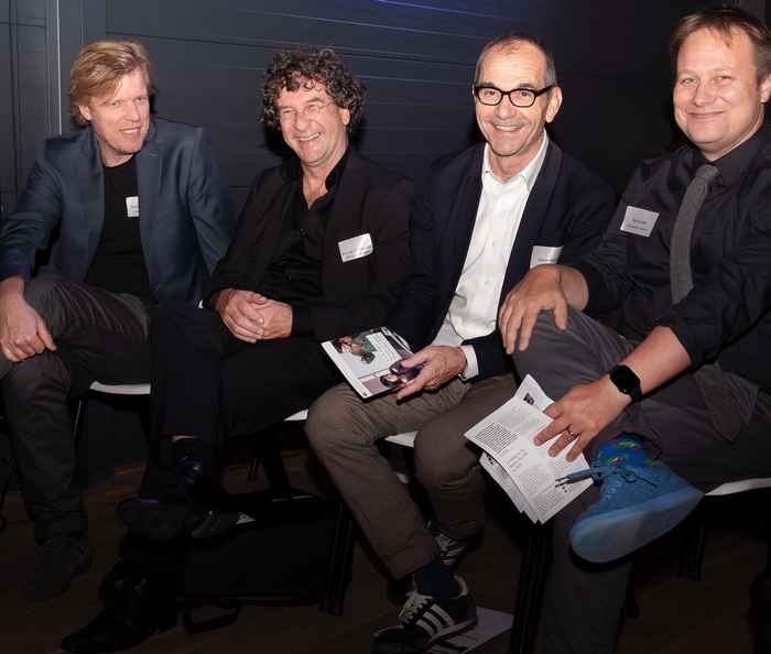 Data Science Day 2022 with Prof. Denny Borsboom, Rector Magnificus Prof. dr. ir. Peter-Paul Verbeek, Library director Gerard Nijsten and DSC Scientific director Prof. Paul Groth